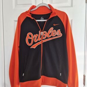 Nike Black and Orange Orioles Zip Jacket